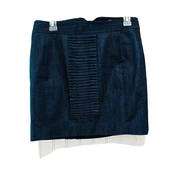 Anthro Leifsdottir Pleated Detail Denim Skirt - Picture 1 of 4